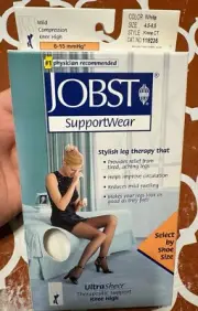 Jobst 8-15mmHg Compression Ultrasheer Knee CT Socks White 4.5-6.5 New 119235