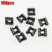 100Pcs Dip Round Hole 8Pin Pitch 2.54MM Socket Adaptor Ic New hg