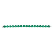 Sterling Silver Created Emerald 18.4cm Tennis Bracelet