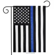 12x18 USA Thin Blue Line Embroidered Garden Flag Police Memorial Honor USA SHIP
