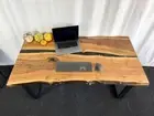 Live Edge Black River Epoxy Walnut Desk | Writing Desk | Computer Desk Counters