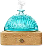 ALMA® Essential Oil Diffuser and Humidifier with 200ml Glass Tank - Elegant Aromatherapy with Glass and Natural Wood, LED Mood Lighting, 10 Hours Relaxing Mist