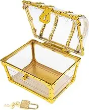 INOOMP Antique Pirate Treasure Chest Toy Jewelry Box Storage Organizer Plastic Treasure Box for Home