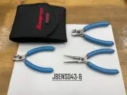 Snap-on Tools NEW PEARL BLUE 3 Piece Soft Grip Precision Pliers Set PLP300APB