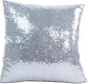 iplusmile Solid Color Glitter Sequins Cushion Cover for Home Sofa Decoration Elegant Silver Throw Pillow Case for Living Car Shop Club Easy Insertion with Zipper