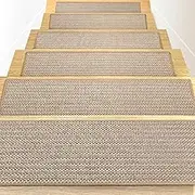 Linen Non-Slip Stair Treads for Wooden Steps Indoor, 8" X 30" (15Pack) Carpet Stair Runner for Pets Kids and Elders