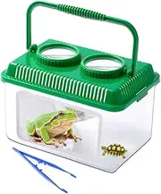 Bug Catcher Kit for Kids,Educational Bugnoculars Bug Viewer Container with Tweezers Built in Double 5X Magnifier and Ruler to Catch & Observe Spider Frog Butterfly Fish Silkworm and Reptile (Green)