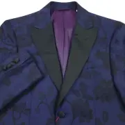 $698 Robert Graham Reggie Floral Jacquard Dinner Jacket in Blue Mens Size 38S