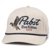 Beers Pabst Blue Ribbon Duck Hunting Adjustable Rope Hat Beige