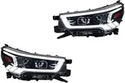 Compatible For Toyota Hilux Revo Vigo 2021-2024 Car Front Lamps Assembly Upgrade Projector Two Lens Dynamic Turn Signal Light Accessories(Right hand drive)