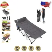 79” Padded Camping Cot with Headrest & Side Pocket – Ultimate Sleep Solution
