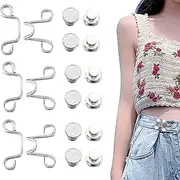 [LOGANZ] Jeans Button Tightener - Removable Pants Button Pin with Rivets - with Rivets Loose Jeans Tightener, Adjustable Rabbit Shape Removable Button Pins for Sleeves