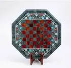 15'' Marble Octagon Chess Table Top with Inlay Art Coffee Table for Home c16