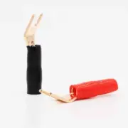 Pure Copper Terminal Y Spade U Fork Plug Connector for HiFi Audio Speaker Cable
