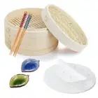 Chinese Steamer Bamboo Steamer Dimsum Cooking Steamer Basket Kitchen