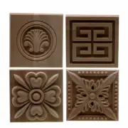 Decorative Fashion Floral Wood Carved Decal Corner Appliques Frame Furniture