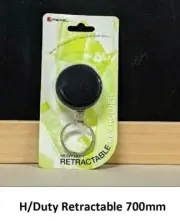 Rexel 9800402 Heavy Duty Retractable Key Holder Nylon Cord Black/Silver