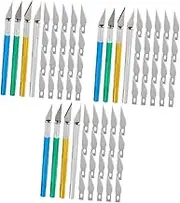 BATHVEVE 12 Sets Utility Knife Set Precision Cutting Tool Kit for Paper Wood Plastic Leather Crafts Models