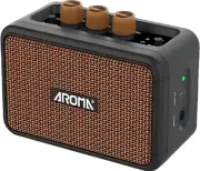 Aroma Mini Guitar Amp Rechargeable Electric Guitar Amplifier Dual Speakers 5W
