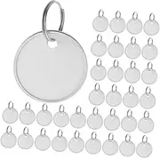 DOITOOL 80pcs Blank Round Paper Key Tags with Metal Split Rings Key Ring Labels for Home Office Car and Event Organization Easy to Use DIY Identification Tags