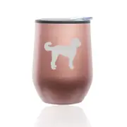 Stemless Wine Tumbler Coffee Travel Mug Glass Cup w/ Lid Labradoodle