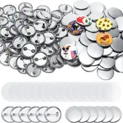 300 Piece Blank Badge Button Kit for Button Maker Machine, Includes Metal Shells
