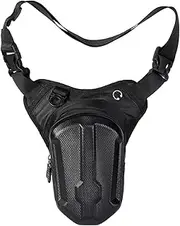 Motor Handlebar Bag Motorcycle Drop Leg Side Bag Hard Shell Motorbike Hip Bum Pack Bags Multifunctional Mob Purse Riding Accessories Motorbike Travel Bag(B)
