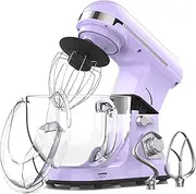 Oppsbuy 6.5L Stand Mixer, Purple Electric Food Mixer, 6-Speed Food Processor, Kitchen Machine with Dough Hook, Whisk & Beater | 1400W Updated