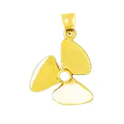 14K Gold Ship Propeller Pendant