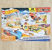2022 Hot Wheels Advent Calendar 8 Holiday Christmas Themed Cars & Accessories