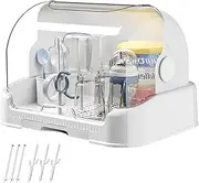 Baby Bottle Drying Rack, Baby Bottle Organizer with Cover, Plastic Nursing Bottle Storage Box, Toddler Bottles Storage Box with Lid, Feeding Bottle Case for Home