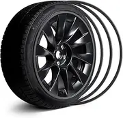 Automotive Alloy Wheel Rim Protector，Compatible with Tesla Model 3 Y，Compatible with BMW Benz Audi Hyundai Toyoto VW ID4 ID6 Car Wheel hub Cover(BLACK,17 inch)