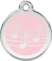 Red Dingo Music Pink Tag - Lifetime Guarantee - Cat, Dog, Pet ID Tag Engraved