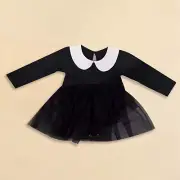 Girls Halloween Long Sleeve Ha Dress Dress Princess Dress Black Long Dress