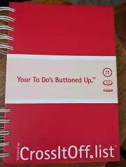 Buttoned Up Cross It Off Red Spiral Notebook To Do & To Delegate