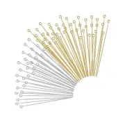 Silver and/or Gold Plated Eye Pins ~ 3-inch 21 gauge 3" 21ga ~ Brass ~ No Nickel