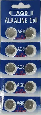 10 Pk AG8 LR1120 391 391A SR1120 LR55 SR55 L112 Alkaline Button Cell Battery