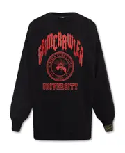 graphic-print cotton sweatshirt 1,2 Black