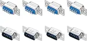 uxcell DB9 Solder Connectors,DB25 Solder Connectors Male Female Socket 9-pin 2-Row Male Female Serial Port Terminal Breakout for Mechanical Equipment CNC Computers Pack of 8