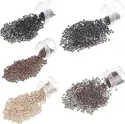 Kullke 500Pcs Nano Rings Silicone Lined 3mm Hair Extension Beads Micro Beads Silicone Lined Nano Beads Silicone Lined Nano Rings (500PCS, 11 Light Brown)
