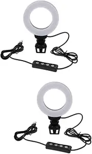 Gatuida 2pcs 4 Led Video Conference Lighting 4 Inch Clip Light Enhance Your Webcam Home Office Lighting