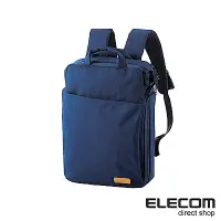 在飛比找Yahoo奇摩購物中心優惠-ELECOM 帆布3WAY薄型後背包OF01-藍