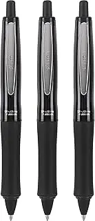 PILOT Dr. Grip FullBlack Refillable & Retractable Ballpoint Pen, Medium Point, Black Ink, 3-Pack (14634)