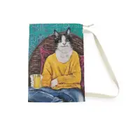 Drinks on the deck with Momo the Cat Art Laundry Bag