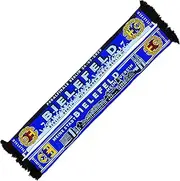 Generisch Bielefeld Scarf – Cup Finals 2025/Skyline (Knitted Scarf), Blue, White, Black, 145