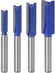1/4 Inch Shank Straight Router Bits Set - 4 Sizes