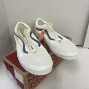 Vans Old Skool Vintage White & Indigo DK Blue Men’s Size 13 Skate Shoes Sneakers