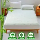 Cooling Bamboo Mattress Protector Waterproof Fitted Cover Double Queen King Bed