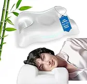 Flawless Face Beauty Pillow - Anti-Aging & Anti-Wrinkle Memory Foam Pillow - Cervical Neck Pillow for Neck and Shoulder Pain Relief, Includes 100% Bamboo Pillowcase