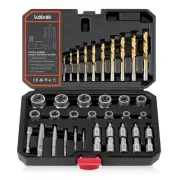 Screw Extractor Set & Bolt Extractor Set, Left Hand Drill Bit Set, 39 PCS Mul...